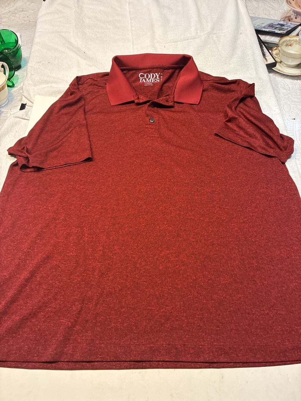 Cody James Core Men's Short Sleeve Heathered Red Polo Shirt